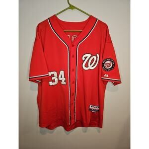 Majestic Bryce Harper Washington Nationals Authentic Collection Jersey Sz 50 MLB